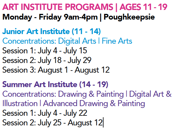 Summer Art Institute dates